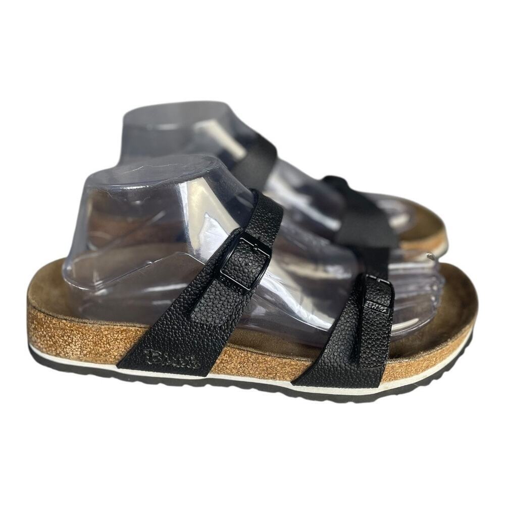 Birki’s By Birkenstock Women’s Tahiti Black Leather Double Strap Sandals Size-8 - Picture 4 of 10